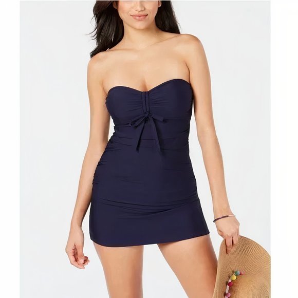 Dkny Other - Dkny Bow-Tie Bandeau Tankini Top-Small Navy